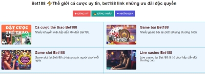 Bet188 - Sảnh game xanh chín cá cược online thắng lớn